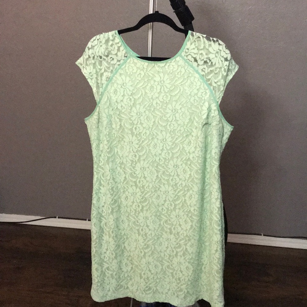 Mint green lace dress